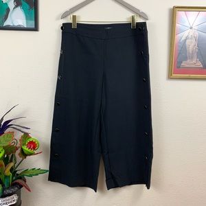 EUC LOFT Wide Leg Side-Button Crop Pants Culottes